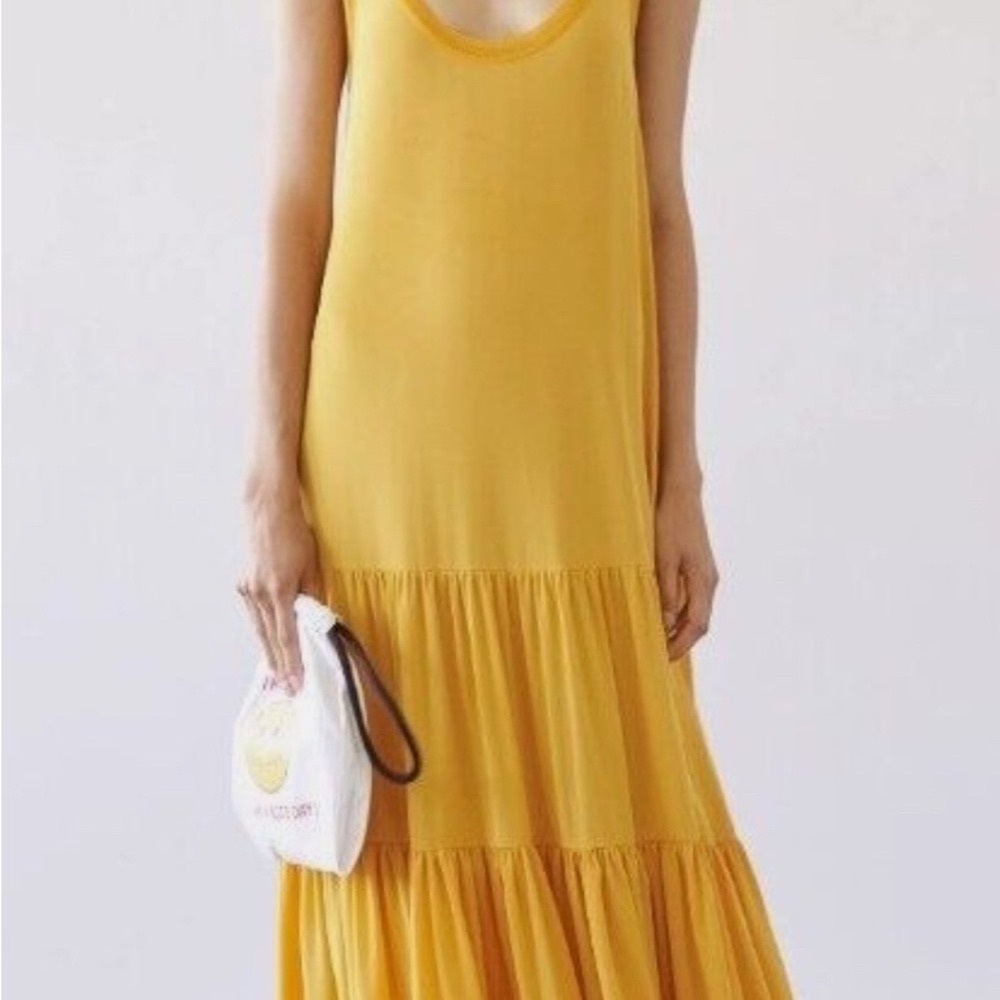 Elizabeth and James Hazel yellow silk maxi L